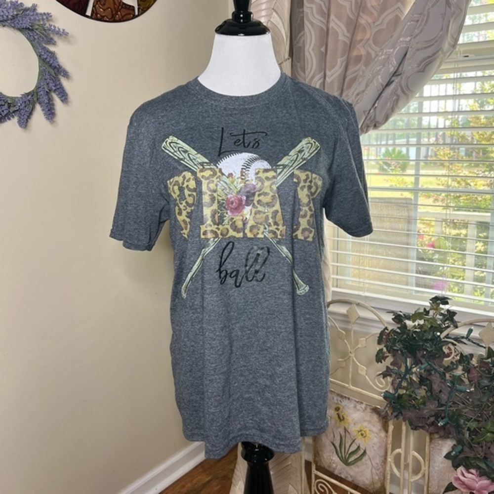Gildan let’s play ball baseball tee graphic top A2-17